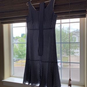 Blue and white checked summer dress